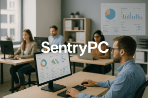 Dashboard view of SentryPC monitoring tools